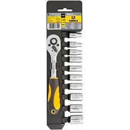 Набор торцевых головок, 1/4, с трещоткой, CrV, 11 шт Topex hoz0012620