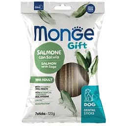 Лакомство для собак миниатюрных пород Monge Gift Dog Mini лосоcь с шалфеем, 120 г (70085564)