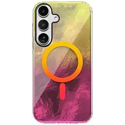 Чохол Epik TPU Shiny Mountain (MagFit) для Samsung Galaxy S24 Yellow / Pink