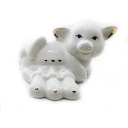 Свиня з поросятами порцелянова біла 8,5х6,5х5,5 см