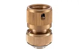 Конектор латунний на поливальний шланг з аквастопом Intertool Storm 1/2 x 1/2 - мініатюра 4