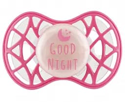 Силіконова симетрична пустушка Nuvita Air55 Cool Good Night, світиться в темряві, 6-12 міс., рожевий (NV7085GM)