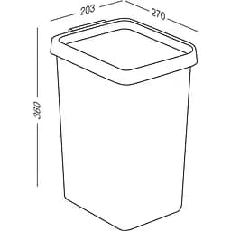 Відро для сміття MBM My Home 12 л бежеве (BIN-02 12L BEIGE) - мініатюра 2