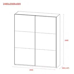 Шафа купе Doros G-Caiser Білий/Білий 2 ДСП / 3 частини 200х60х240 (42005227) - мініатюра 7