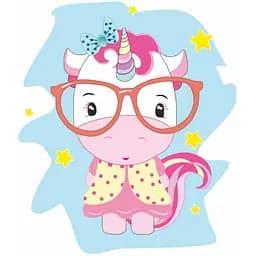 Полотно на картоне с контуром Rosa Start Умная единорожка 20х20 хлопок акрил