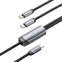 Кабель подвійний із швидкою зарядкою Toocki PD100W, Type C to Type C 1.2 м, Grey - мініатюра 2