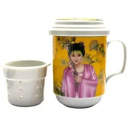 Чашка заварювальна з ситечком Гейша h - 13 см d - 7.5 см 330 мл