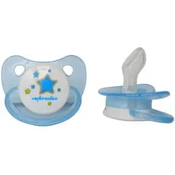 Пустушка силіконова Курносики Я люблю тата ортодонтична 6-12+ міс. блакитний (7016/6+ блак)