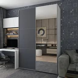Шафа-купе Doros G-Caiser Білий Графіт 1 ДСП / 1 дзеркало 180х60х240 (42005092)