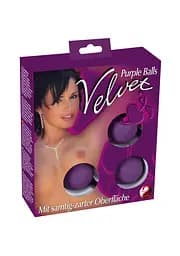 Вагинальные шарики Velvet Balls Triple, 19 см, фиолетовый