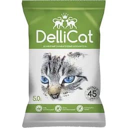 Силікагелевий наповнювач для котячого туалету DelliCat Green з ароматом яблук 5 л (SGL027)