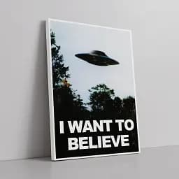 Інтер'єрна картина Цілком таємно, X-Files, I want to believe, НЛО, UFO, серіал, інтер'єрний постер, 85×60 см (id1578) - мініатюра 2
