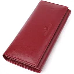 Елегантний гаманець у два складення з натуральної шкіри ST Leather 23065 бордовий