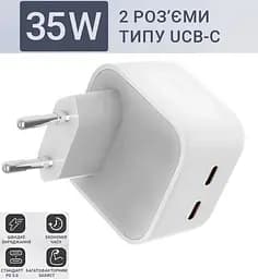 Зарядний пристрій Foxconn Dual USB-C Port Power Adapter 35 W - мініатюра 3