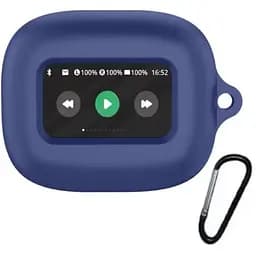 Чехол-накладка DK для JBL Live Flex 3 | Silicone Candy Friendly с карабином (dark blue)