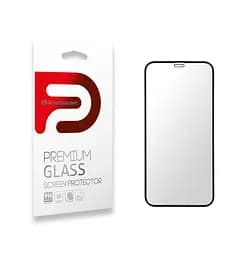 Захисне скло для Apple iPhone 12 mini, Full Glue, 2.5D, на весь екран, глянцеве, загартоване 9H, повне проклеювання по всій поверхні, з чорною рамкою, протиударне, ArmorStandart (ARM57547)