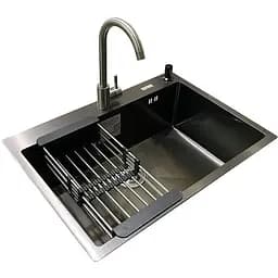 Комплект мийка + змішувач Romzha Arta U-650S Max BL (A) - мініатюра 3