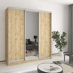 Шкаф-купе трехдверный MebelStar Стандарт AL 2ДСП/Зеркало 190x45x210 см Дуб тахо (MBS-4224)