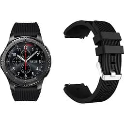 Силиконовый ремешок 22мм для смарт-часов Samsung Gear S3 Frontier - черный L (WB808310)