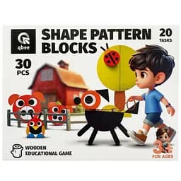 Розвиваюча дерев'яна гра "Фігурна мозаїка" Qbee QB700-005, 30 елементів