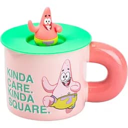 Чашка керамічна Happy Life Патрік 400 мл з кришкою рожева HP7216P