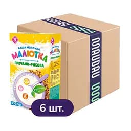 Молочна каша Малютка Гречано-рисова 1.5 кг (6 шт. х 250 г)