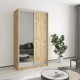 Шкаф-купе двухдверный MebelStar Уни AL ДСП/Зеркало 120x45x210 см Дуб тахо (MBS-3501)