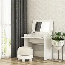 Трюмо с зеркалом в спальню MebelStar Нео 80x43x75,2 см Аляска белый (MBS-1232)