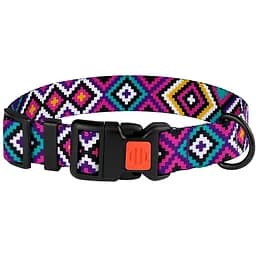 Нашийник для собак BronzeDog Urban Гуцульський застібка пластикова фіолетовий XL