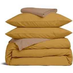 Комплект постільної білизни Cosas Curcuma CS8 Євро гірчичний (Duo_16x16RfrMustard_14RfrBrown_200)