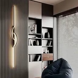 Сучасний настінний світлодіодний чорний світильник 100 см Арт. WM26/1000 Line F