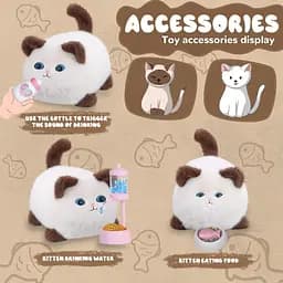Інтерактивна м'яка іграшка AiDA Smart Blinking Cat біло-коричнева (AD54098) - мініатюра 6