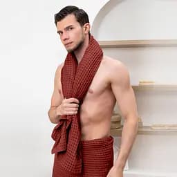 Рушник вафельний Cosas Greek Waffle Ruby 30x55 см, бордовий - мініатюра 5