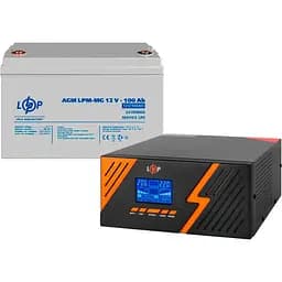 Джерело безперебійного живлення (ДБЖ) LogicPower LPM-PSW-1500VA 12V + АКБ LPM-MG 12V - 100Ah (29698) [110197]