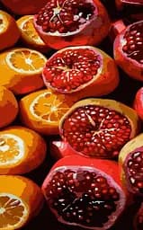 Набор для росписи по номерам Сочный гранат и апельсин, Strateg, 50x25 см, WW015