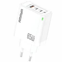 СЗУ Amaya E102T PD65W+QC3.0 GaN (1USB-A/2C) White