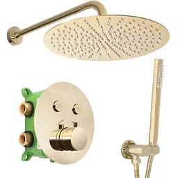 Душова система прихованого монтажу Rea Lungo Miler + Box з термостатом gold REA-P6714, Золотий