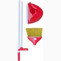 Совок для прибирання Zambak Plastik та щітка з довгими ручками червоний (ZP-129r) - мініатюра 4