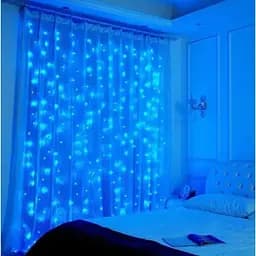 Новогодняя светодиодная гирлянда-штора Роса 3x2 м с 200 синими LED лампочками и питанием USB