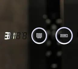Дзеркало Dusel Led DE-M0065D Black 100x75 см сенсорне включення + підігрів+ годинник/темп, Чорний - мініатюра 5