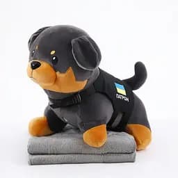 Игрушка-подушка Пес Патрон с пледом 110x140 см серый с коричневым детский плюшевый плед игрушка подушка детская ТМ COLORFUL HOME 509-6GB