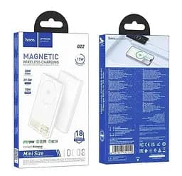 Зовнішній акб Hoco Q22 Taurus magnetic fully with digital 10000 mAh магнітна батарея біла - мініатюра 4