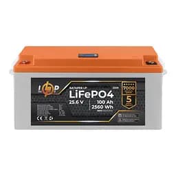 Акумулятор LP LiFePO4 24V (25,6V) - 100 Ah (2560Wh) (BMS 150/75А) пластик LCD для ДБЖ
