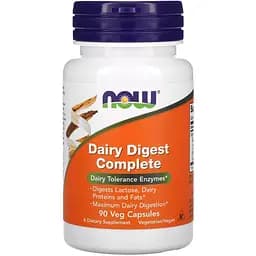 Молочні ферменти Now Foods Dairy Digest Complete 90 веган капсул (NOW-02956)