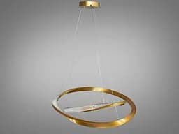 Стельова люстра LED Diasha D2486-800+600G 100W, золото, діаметр 80 см, сучасний стиль для дому - мініатюра 3