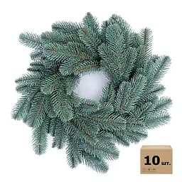 Вінки хвойні різдвяні Hvoya Lux литі блакитні 40 см 10 шт.