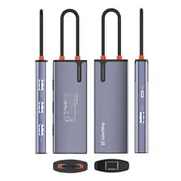 Порт-реплікатор ColorWay Docking Station USB-C 6-в-1 Type C PD 100W/USB3.0х3/USB2.0/RJ45 (CW-HUB03) - мініатюра 10