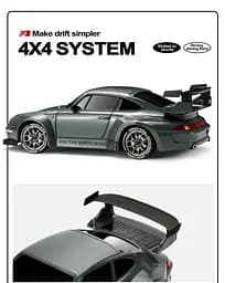 Машинка для дрифта на радіокеруванні Porsche S814 1:24 4WD з LED-ліхтарями (Темно-сірий) - мініатюра 8