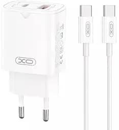 Сетевое зарядное устройство XO L130 30W/1USB+ 1USB-C White