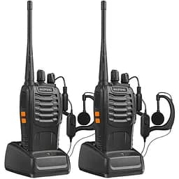 Комплект двох портативних тактичних рацій Baofeng BF-888S 2W з гарнітурою  на 16 каналів UHF400-470 МГц (18837) - мініатюра 2